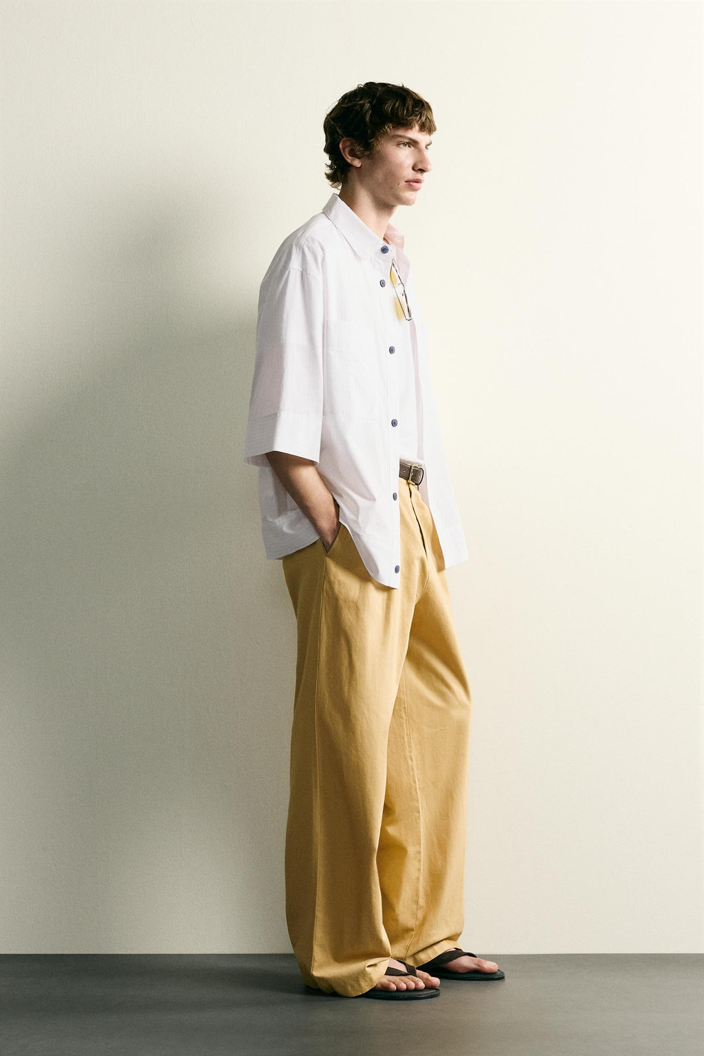 CAMISA BOXY FIT RAYAS / Blanco - Zara фото 4