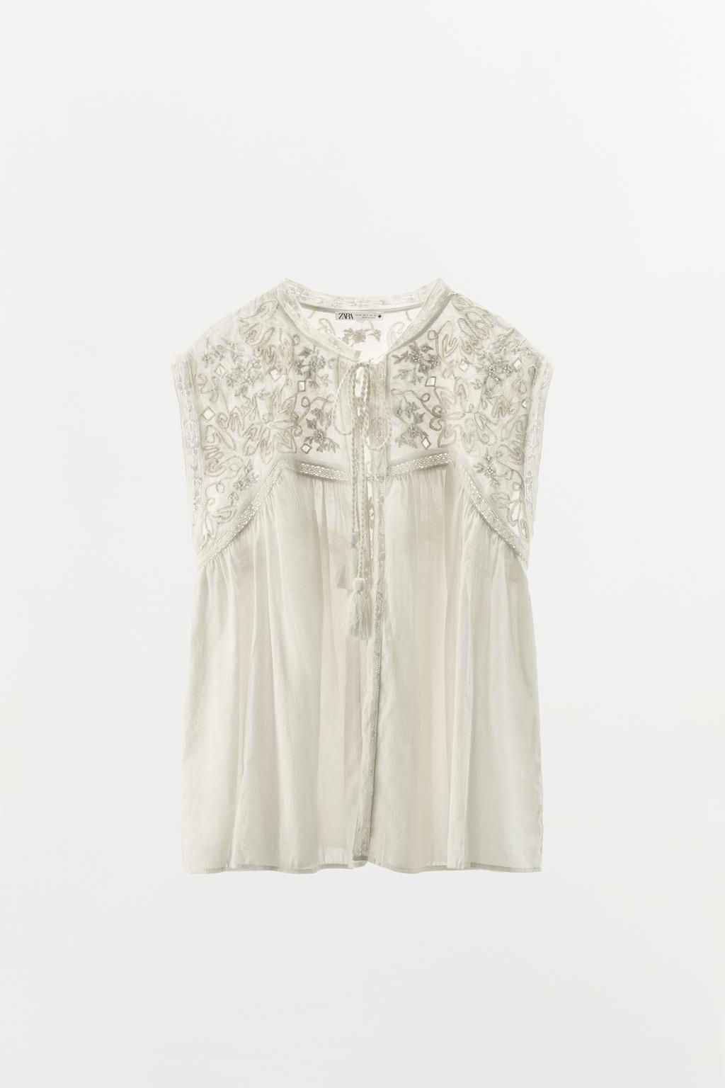 LIMITED EDITION LACE EMBROIDERED TOP - Zara фото 6