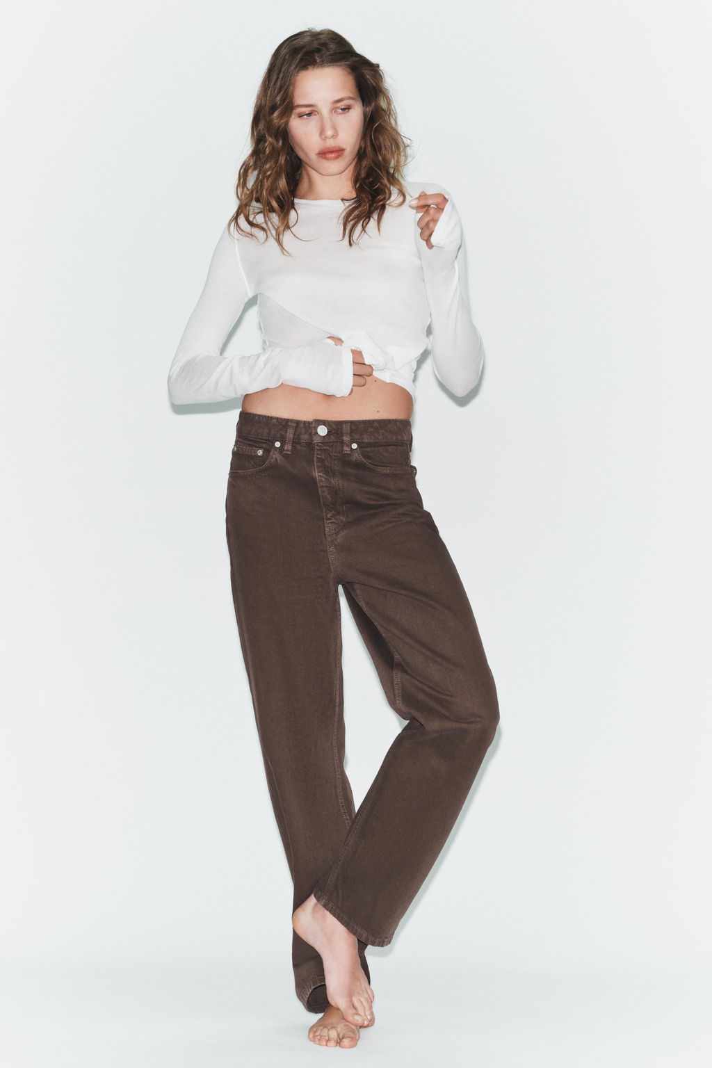 TRF MOM FIT HIGH-WAIST JEANS - Zara фото 10