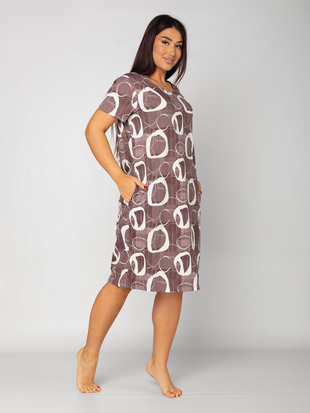 Туника женская кулирка "ЭКОЛЬ" КАКАО