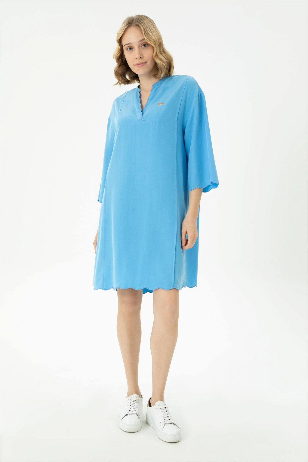 Женское синее тканое платье - U.s. polo assn фото 4