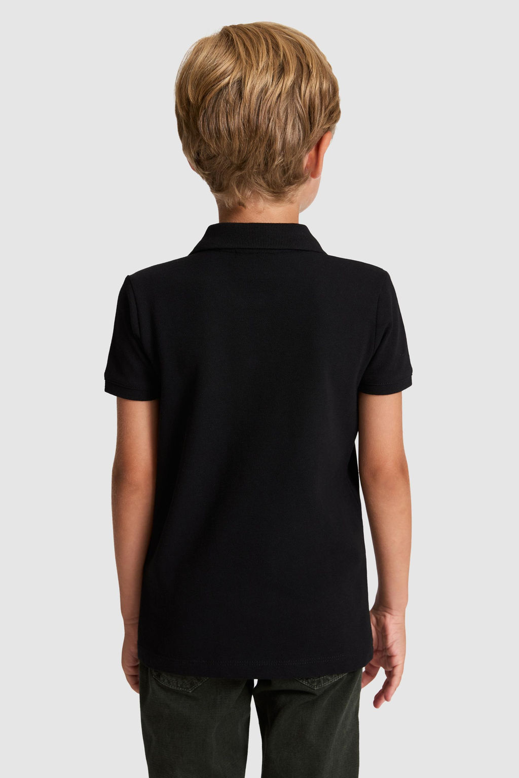 Erkek _ocuk Siyah Polo Yaka Basic Ti__rt