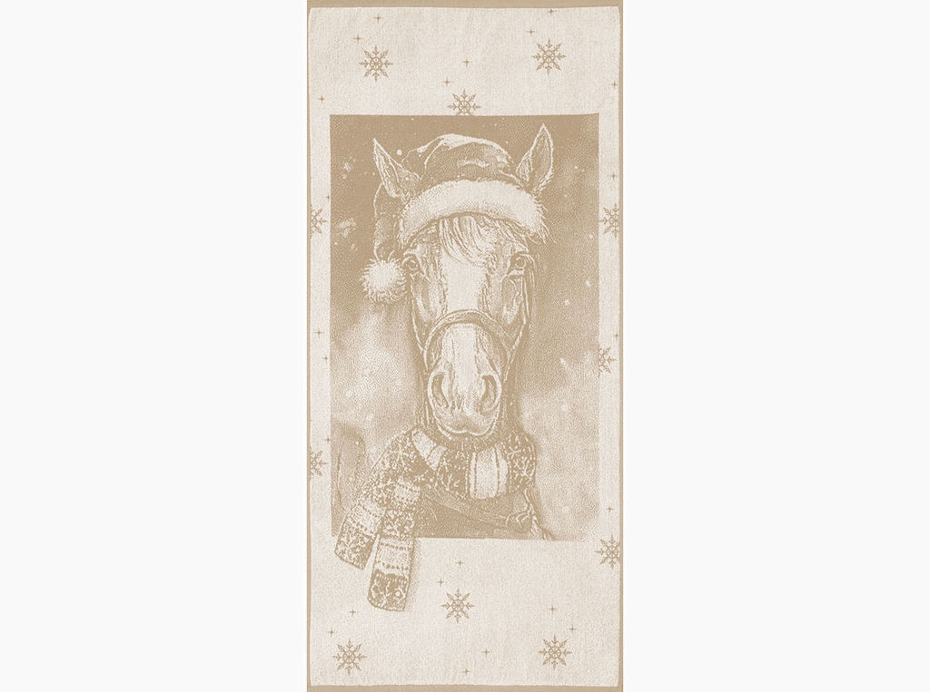 Полотенце махровое 6с102.511ж2 Лошадь новогодняя(лен3) 67х150см