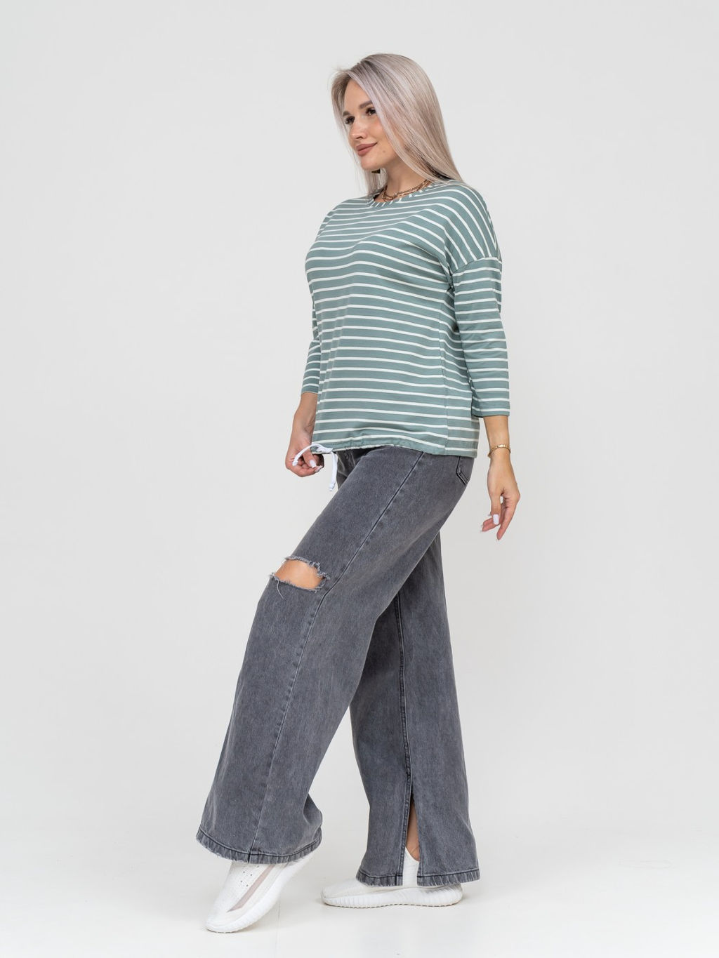 Лонгслив Николь Хлопок 95%, лайкра 5% тельняшка - Ивассорти фото 33