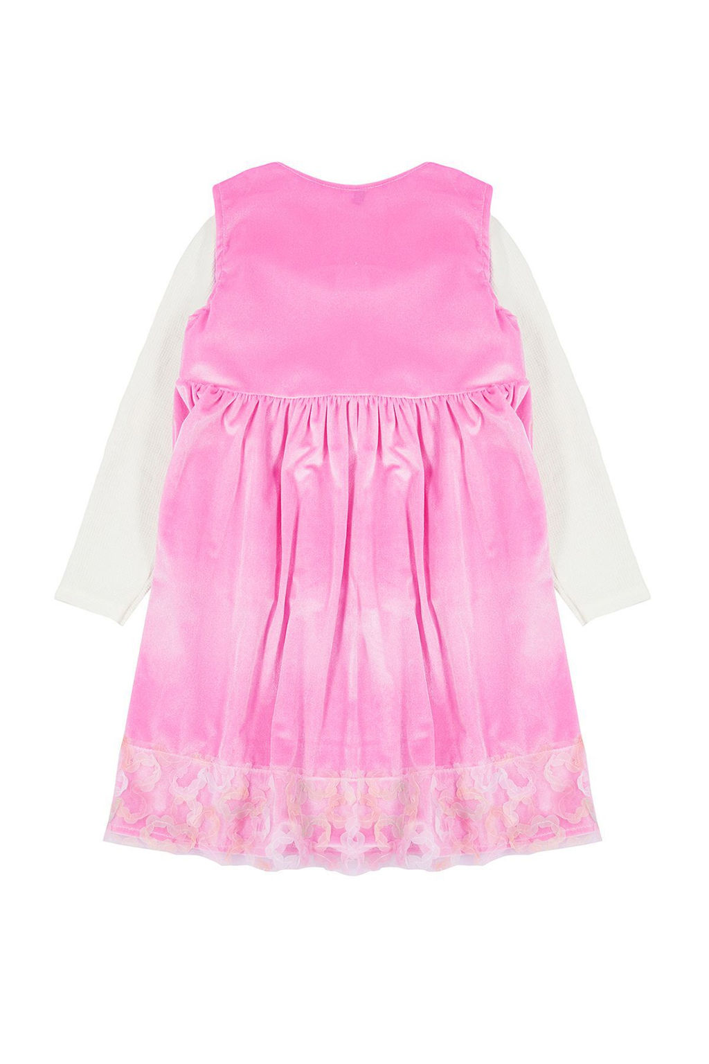 Fusya K?z Cocuk Kurdaleli Regular Bask?l? Pamuklu Orme Elbise TKDAW25EL00002 - Trendyolmilla фото 6