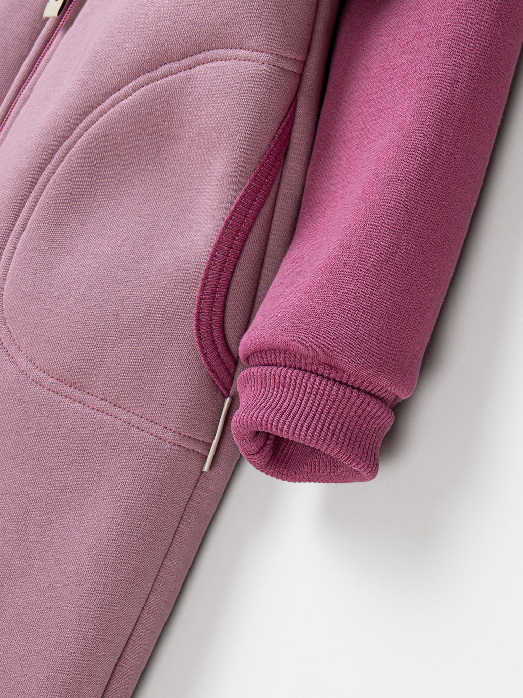 Комбинезон с карманами Колор блок "Орхидея" утепленный