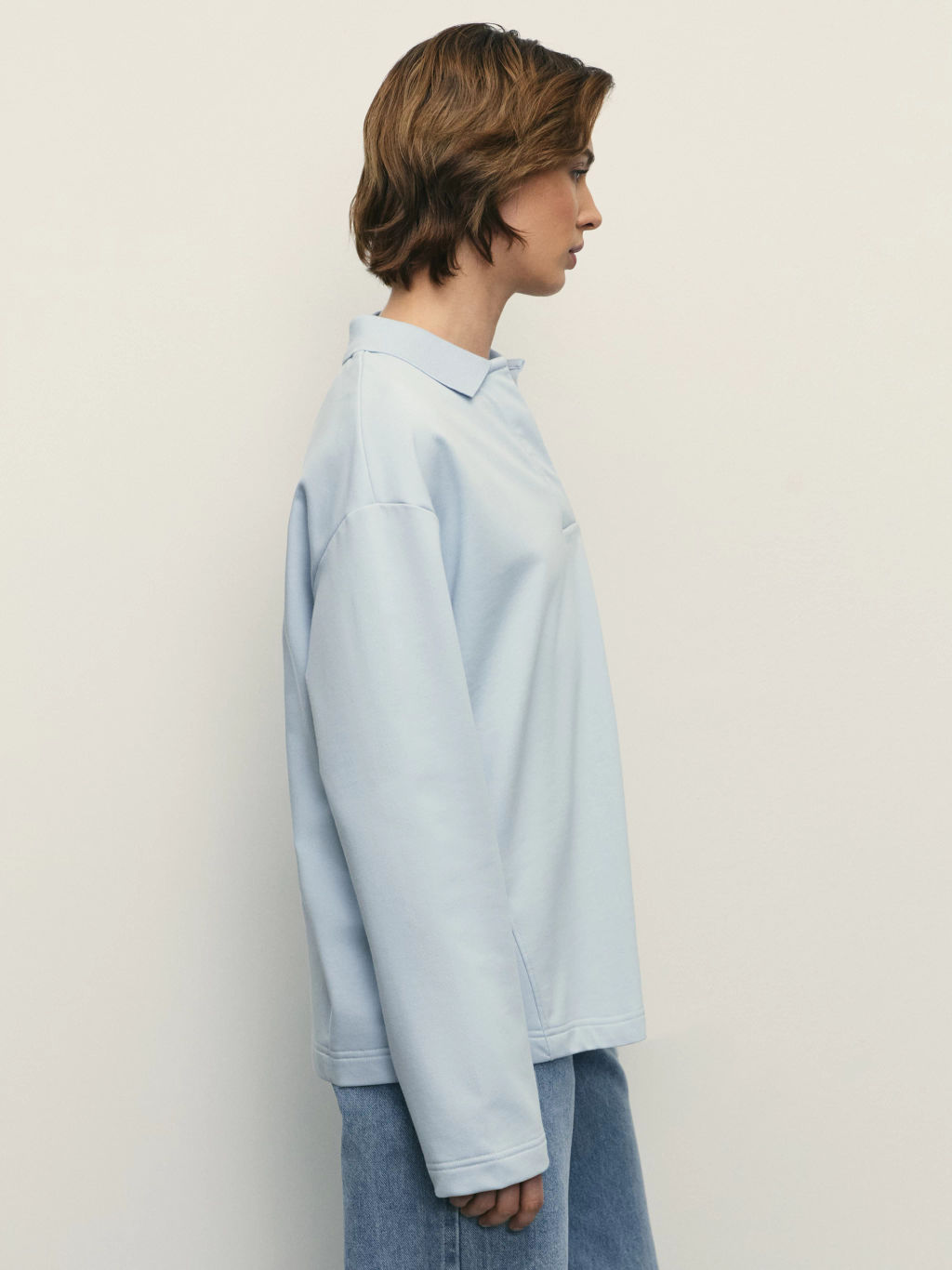 Свитшот с отложным воротником на пуговицах / Zarina  фото 4