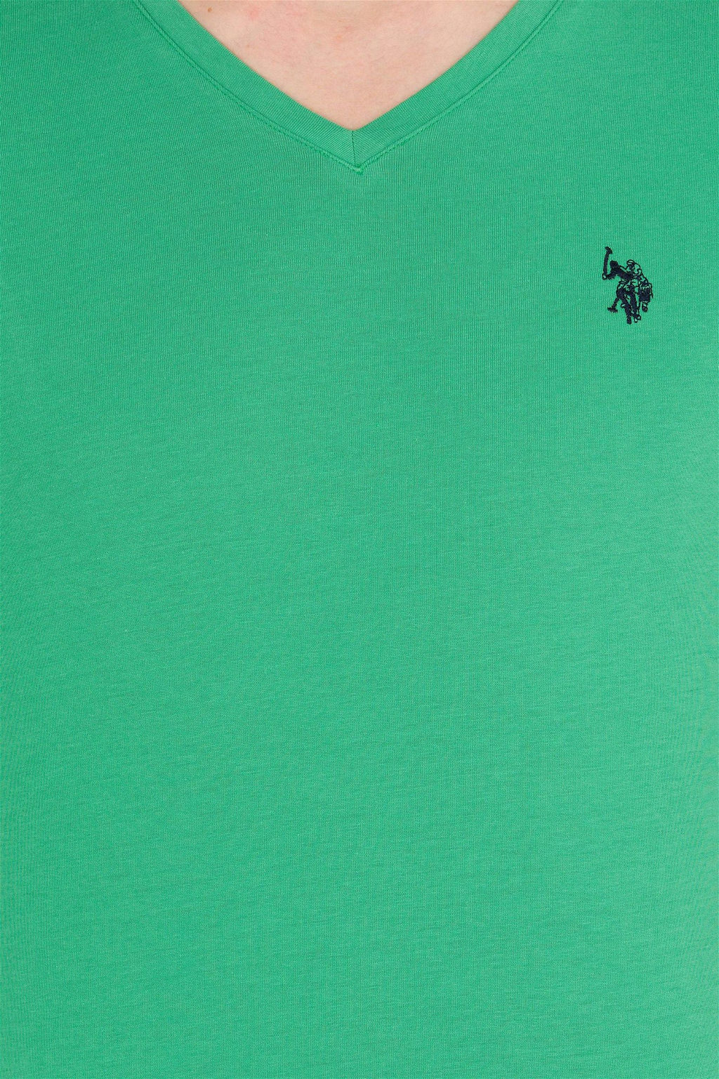 Мужская зеленая базовая футболка с круглым вырезом - U.s. polo assn фото 12