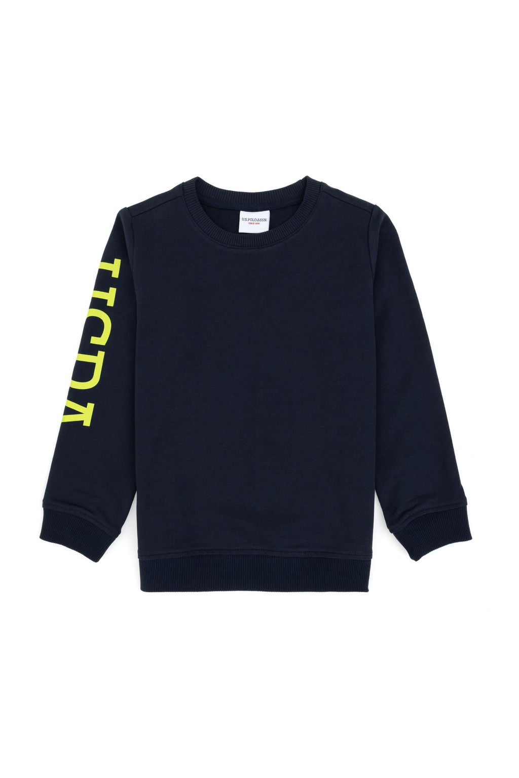 Erkek _ocuk A__k Lacivert _nce Bisiklet Yaka Basic Sweatshirt