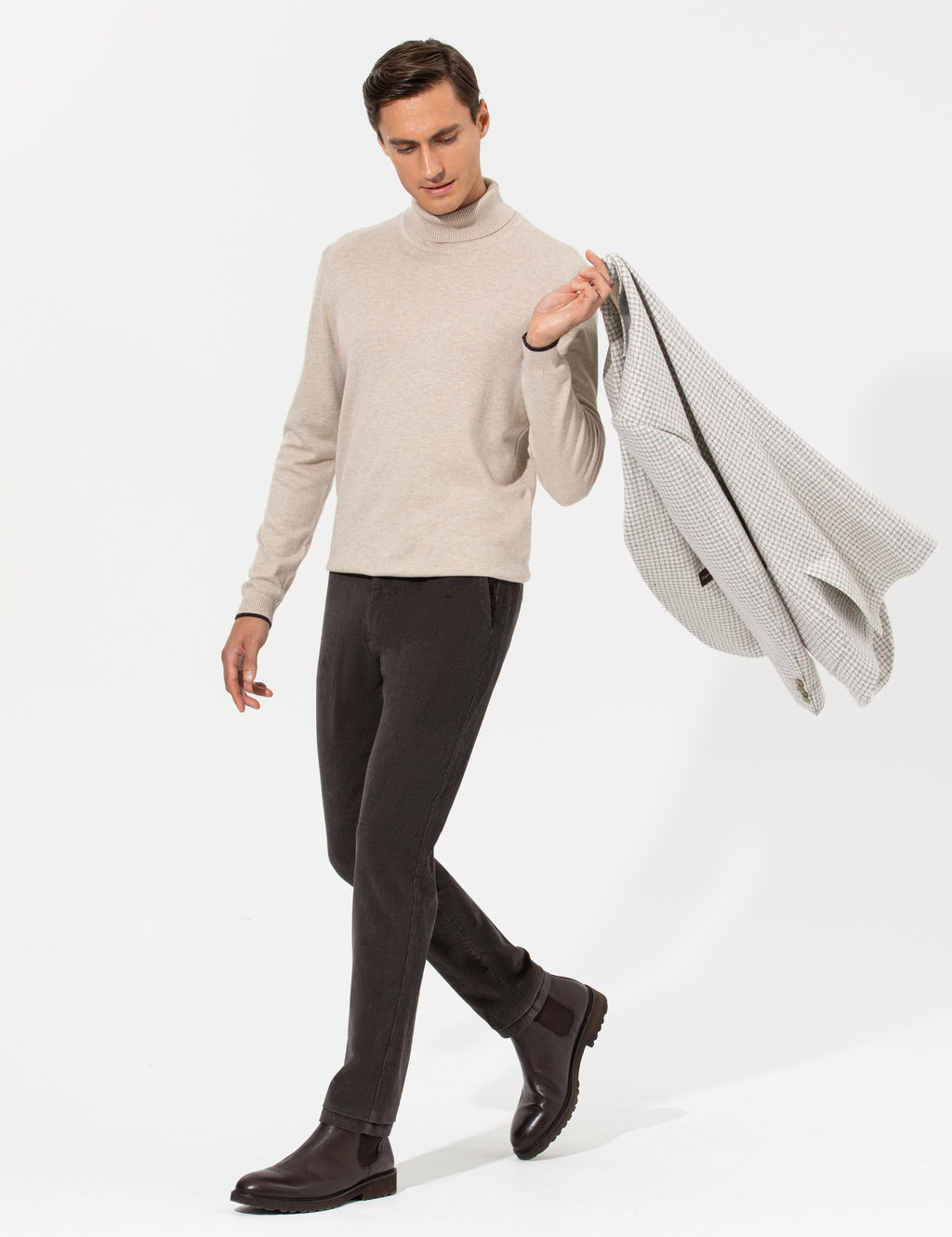 Узкие брюки из плотной ткани цвета хаки - Cacharel фото 3