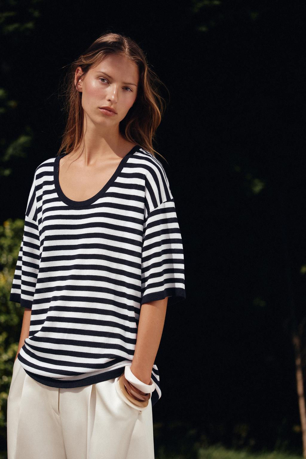 OVERSIZED KNIT SHORT SLEEVE TOP - Zara фото 5