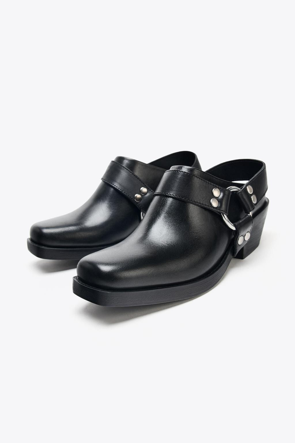 LEATHER BIKER CLOGS - Zara фото 4