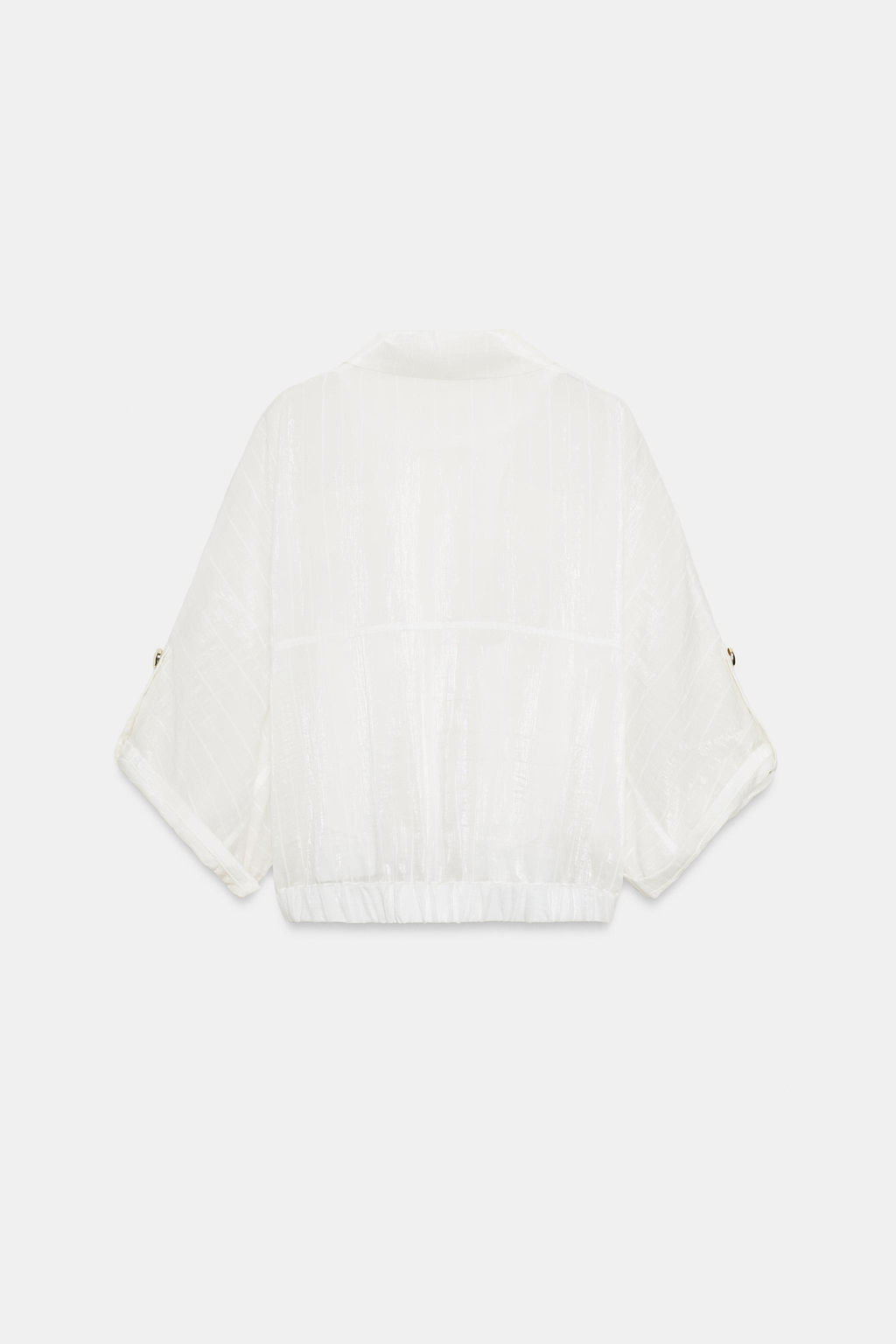 BLUSA SAFARI MANGA REMANGADA / Blanco - Zara фото 6