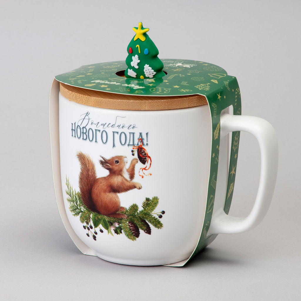 КРУЖКА LEFARD WINTER STORY 390МЛ С БАМБУКОВОЙ КРЫШКОЙ  фото 2