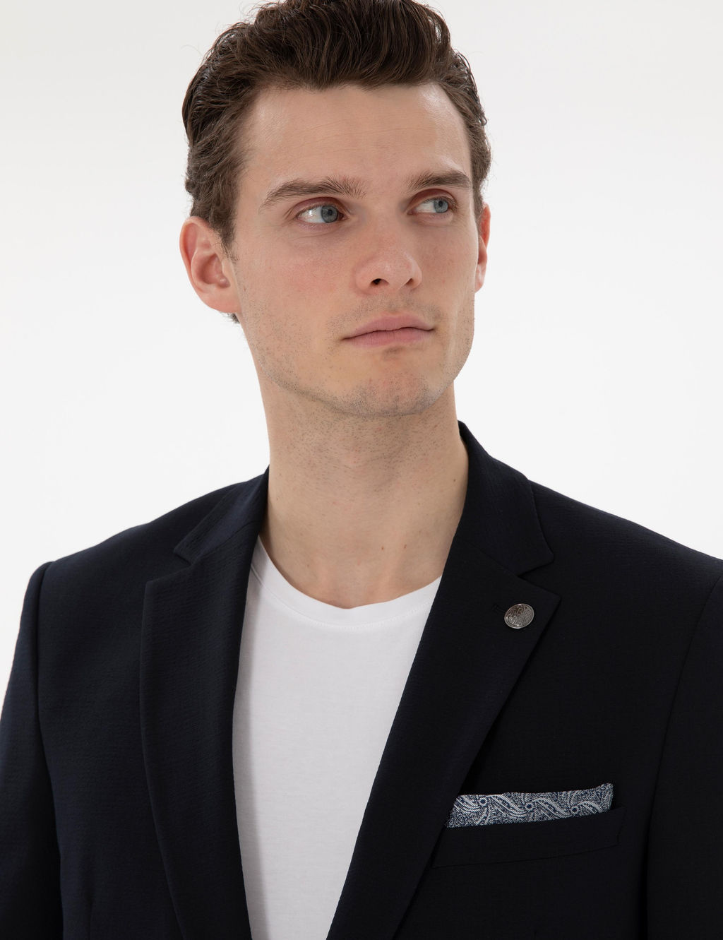 Lacivert Ex. Slim Fit Tak_m Elbise