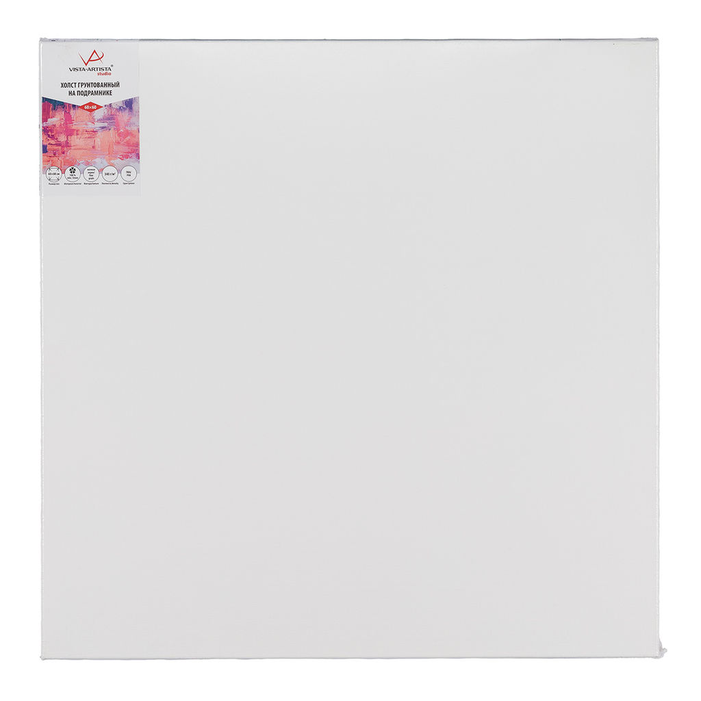 Холст грунтованный на подрамнике VISTA-ARTISTA PLFG-6060 100% лён 60 х 60 см 340 г/кв.м 2 шт Переславский мелкозернистый
