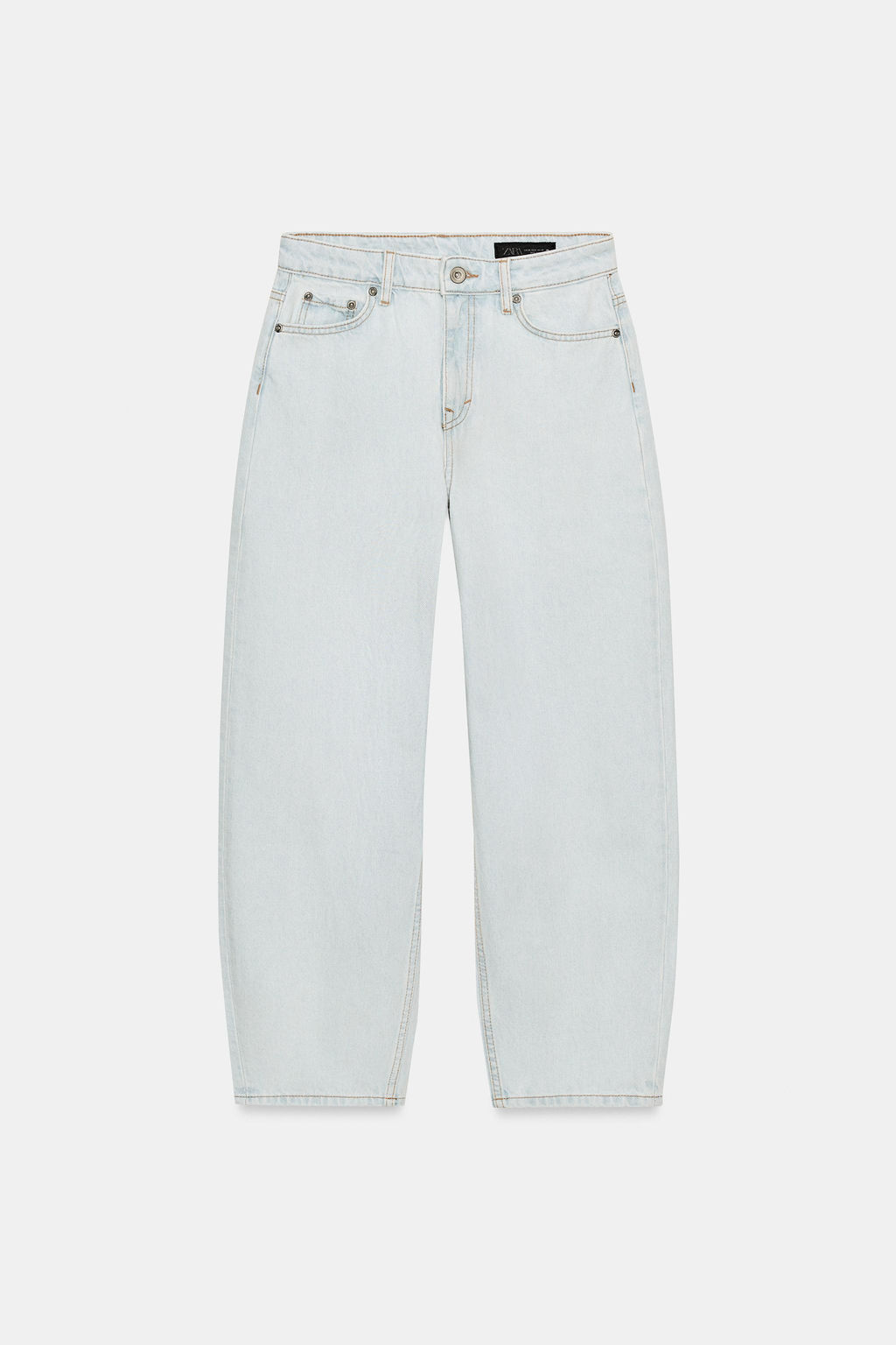 JEANS ZW COLLECTION TAPERED TIRO MEDIO / Azul claro - Zara фото 8