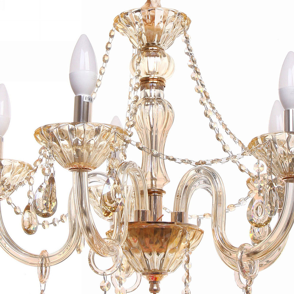 Люстра подвесная в стиле барокко "Armonia" 5*40Вт 25-S9006 со стеклянными основаниями