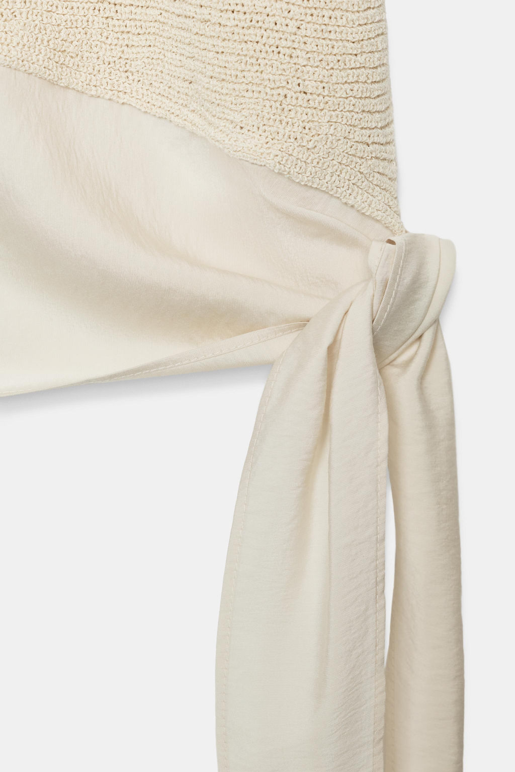 TOP COMBINADO PUNTO NUDO / Beige claro