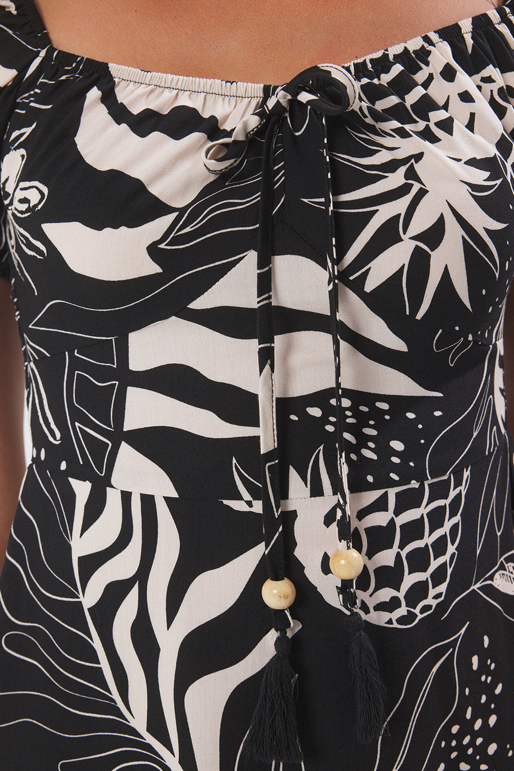 Mavi Cicekli Etegi Belden Ac?lan Baglama Detayl? Maxi Dokuma Elbise TWOSS25EL00657 - Trendyolmilla фото 7