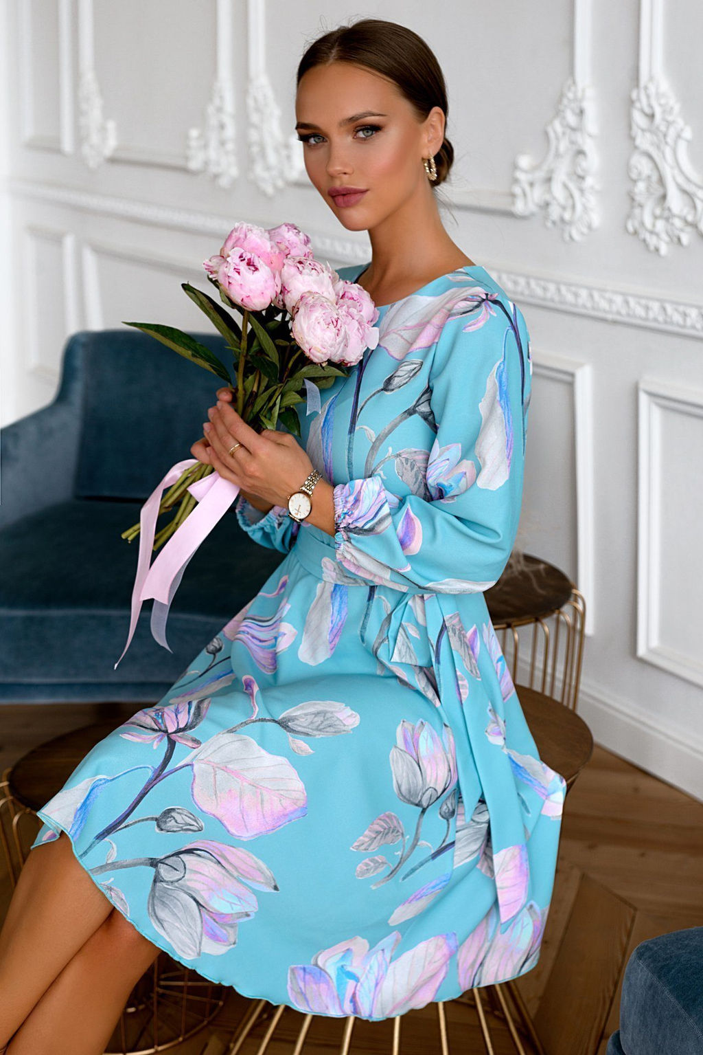 Платье Open Style 4363 голубой