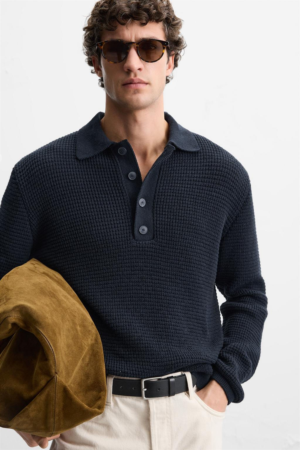 PURL KNIT POLO SHIRT - Zara фото 5