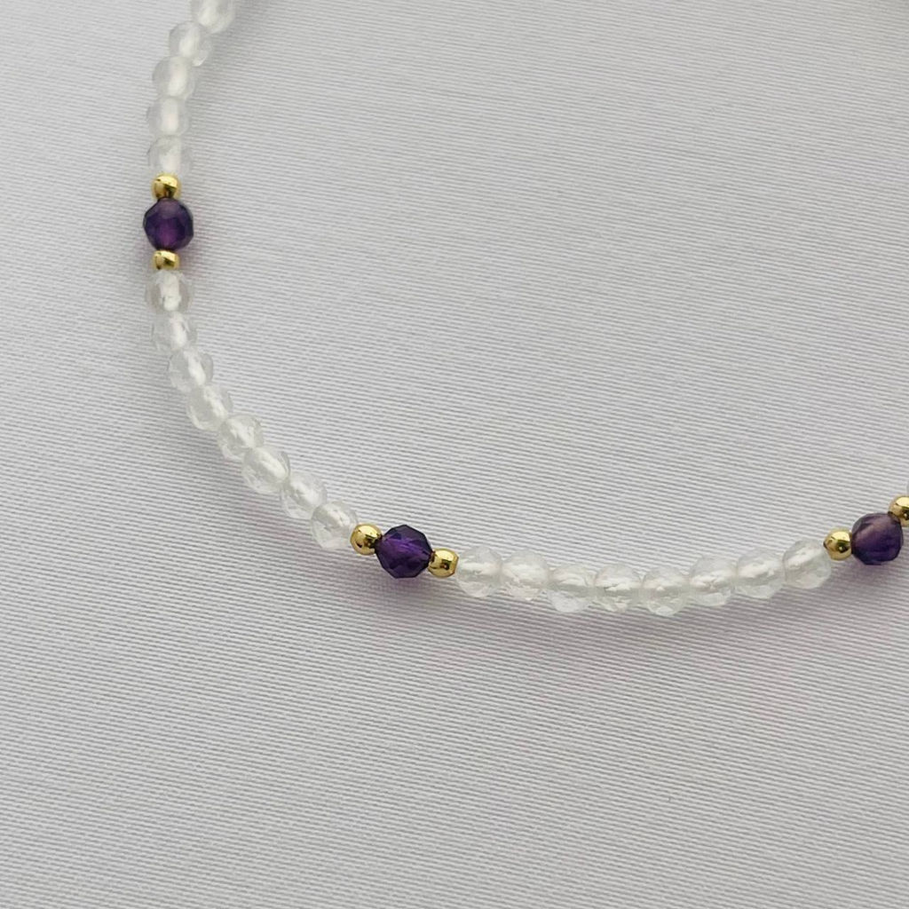 Браслет из Горного Хрусталя с Аметистом