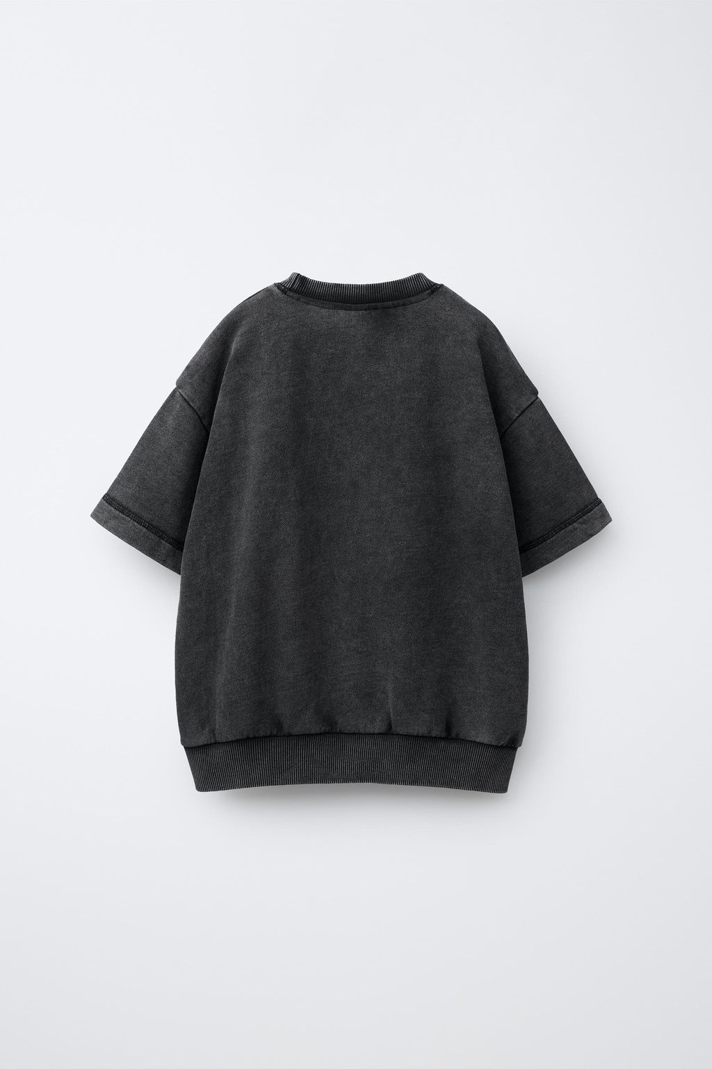 CAMISETA FELPA ETIQUETA / Gris antracita - Zara фото 2