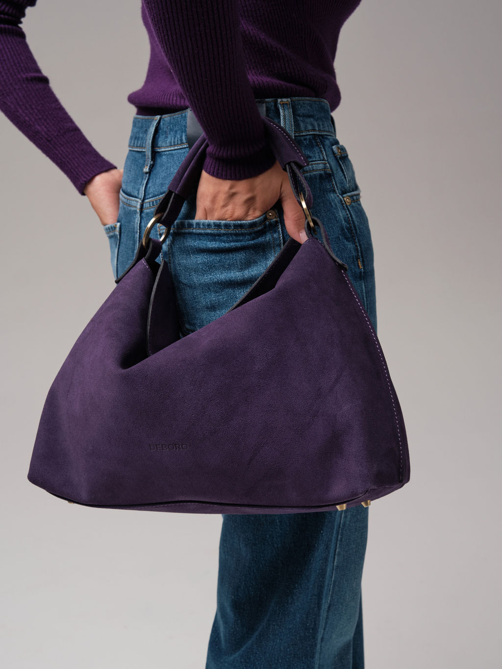 Замшевая сумка на плечо Deboro 30900 виноград