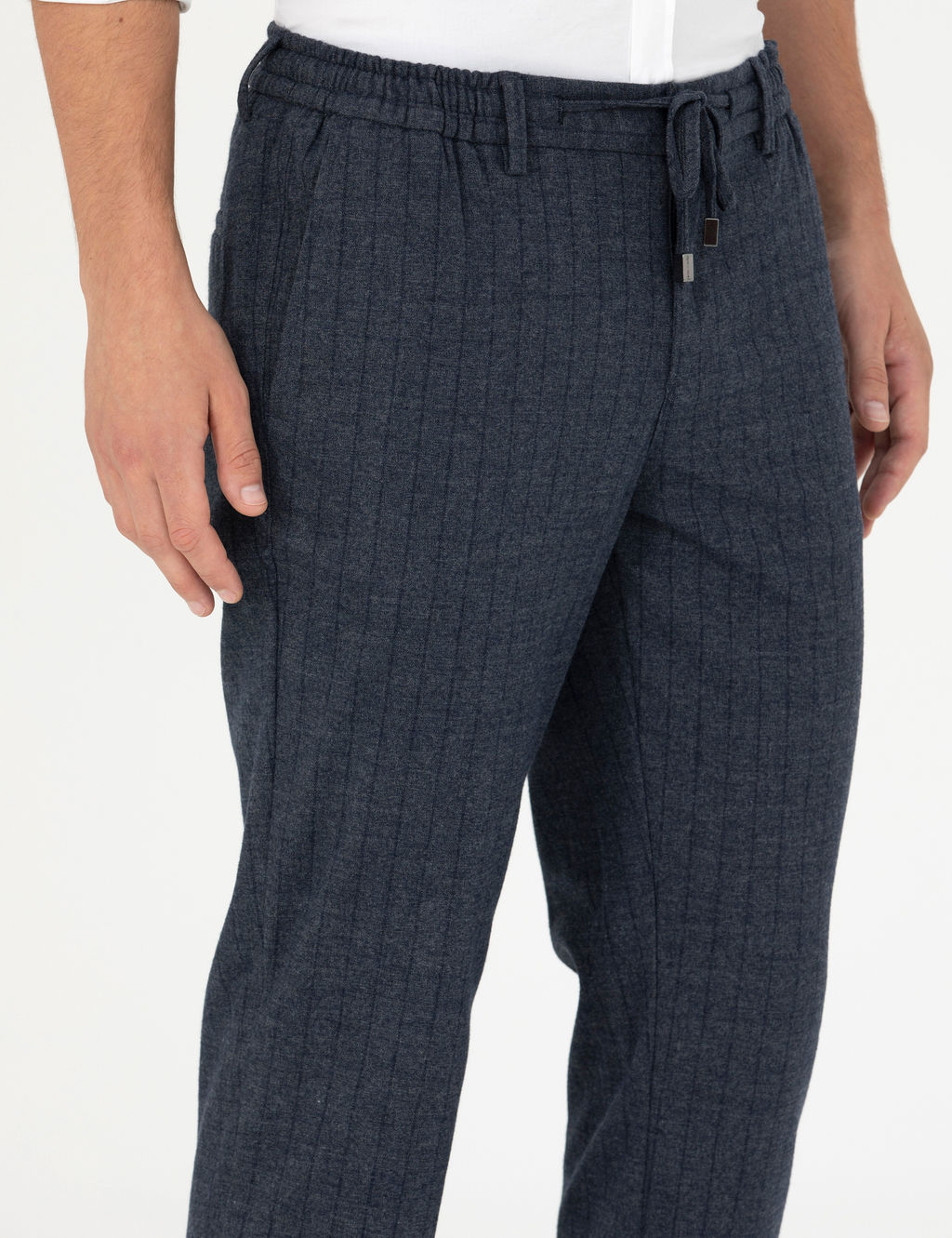 Lacivert Ekstra Slim Fit _izgili Kuma_ Pantolon
