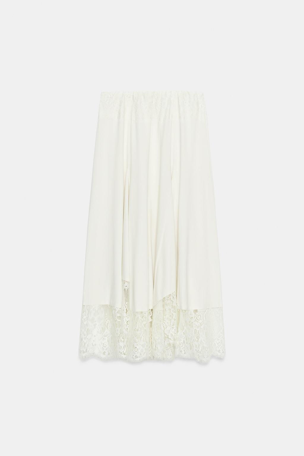 LACE VOLUMINOUS MIDI SKIRT - Zara фото 6