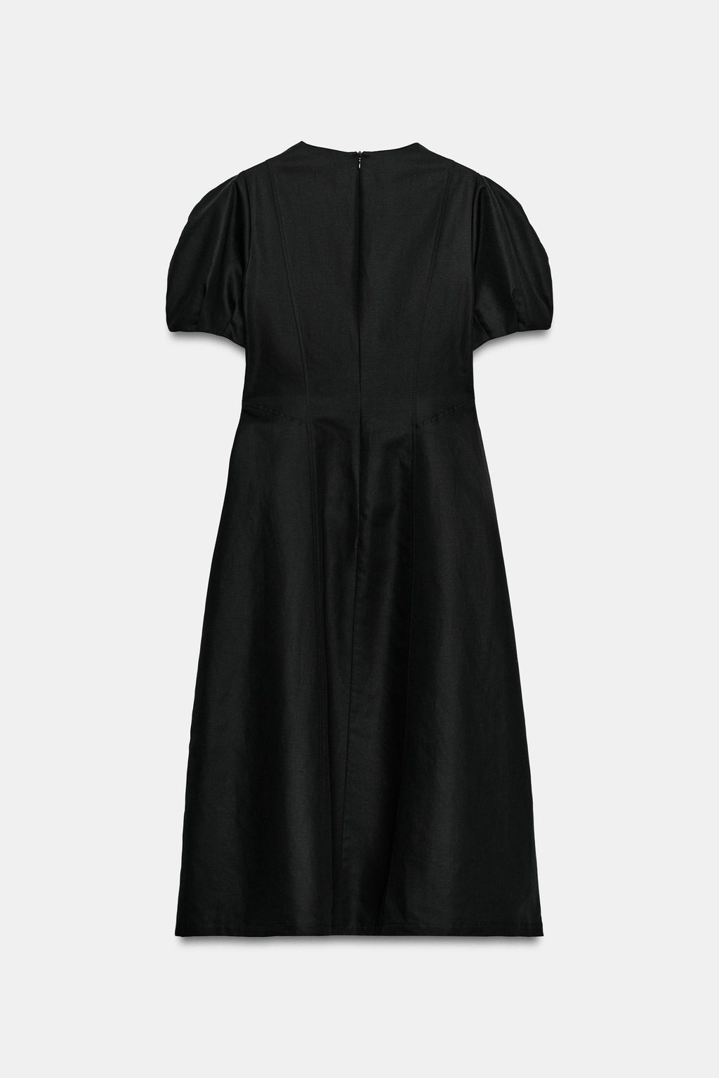 VESTIDO MIDI CON LINO ZW COLLECTION / Negro - Zara фото 7