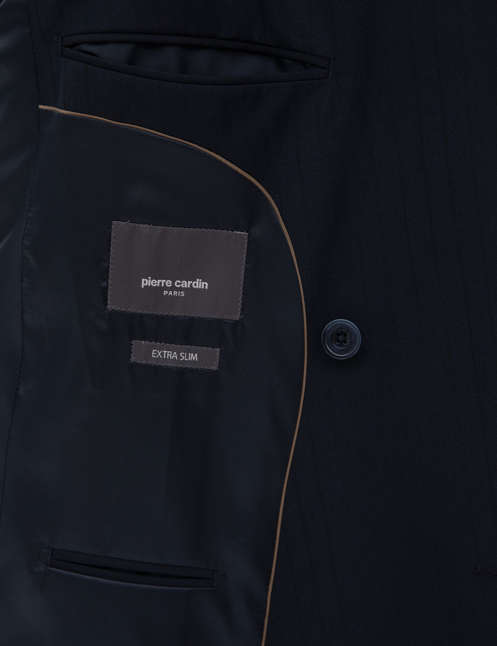 Lacivert Extra Slim Fit _izgili Kruvaze Tak_m Elbise