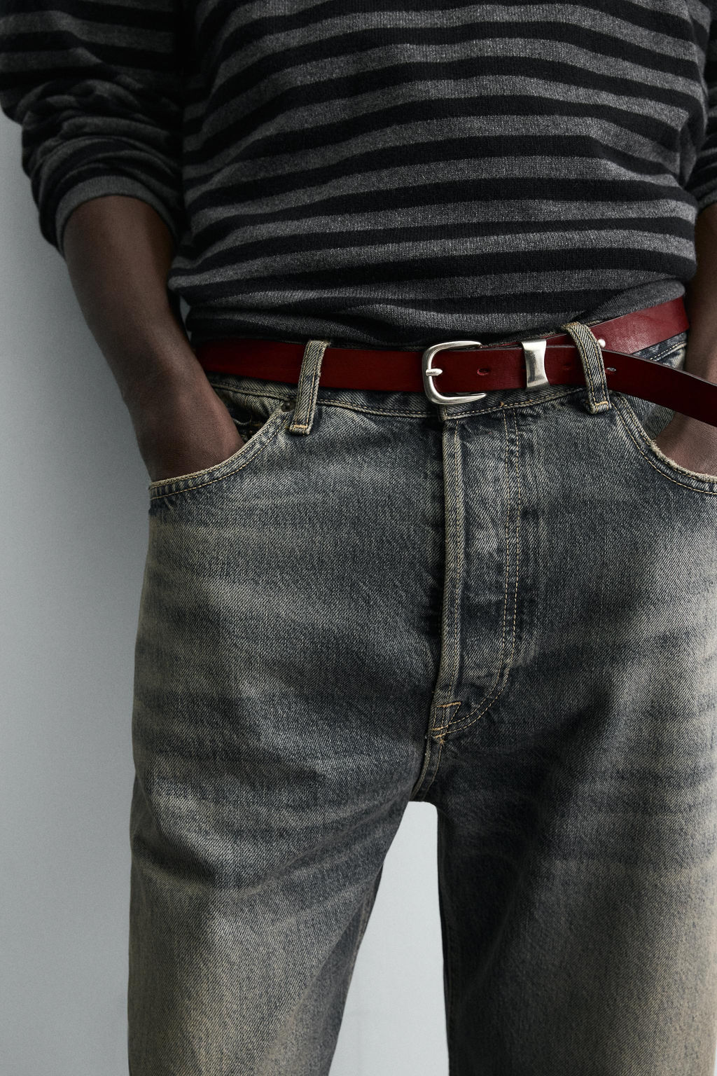 VINTAGE EFFECT LEATHER BELT - Zara фото 2