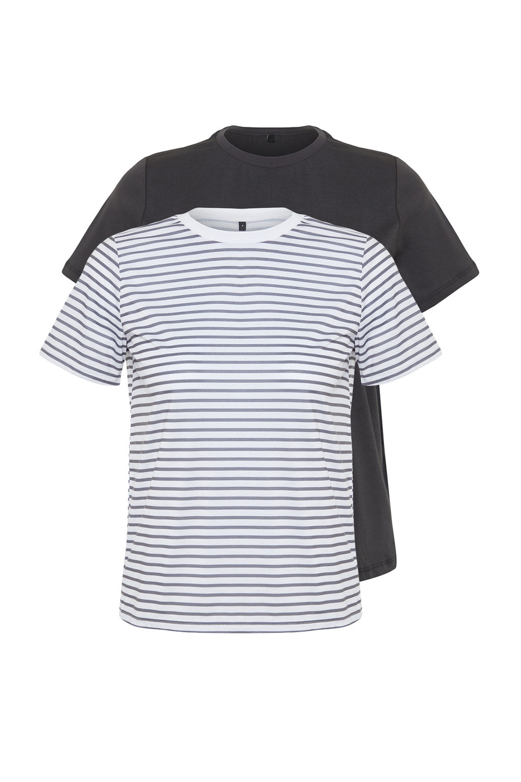 TRENDYOLMILLA Cok Renkli %100 Pamuk Suprem Bisiklet Yaka 2li Paket Orme T-Shirt TWOSS20TS0141 фото 43