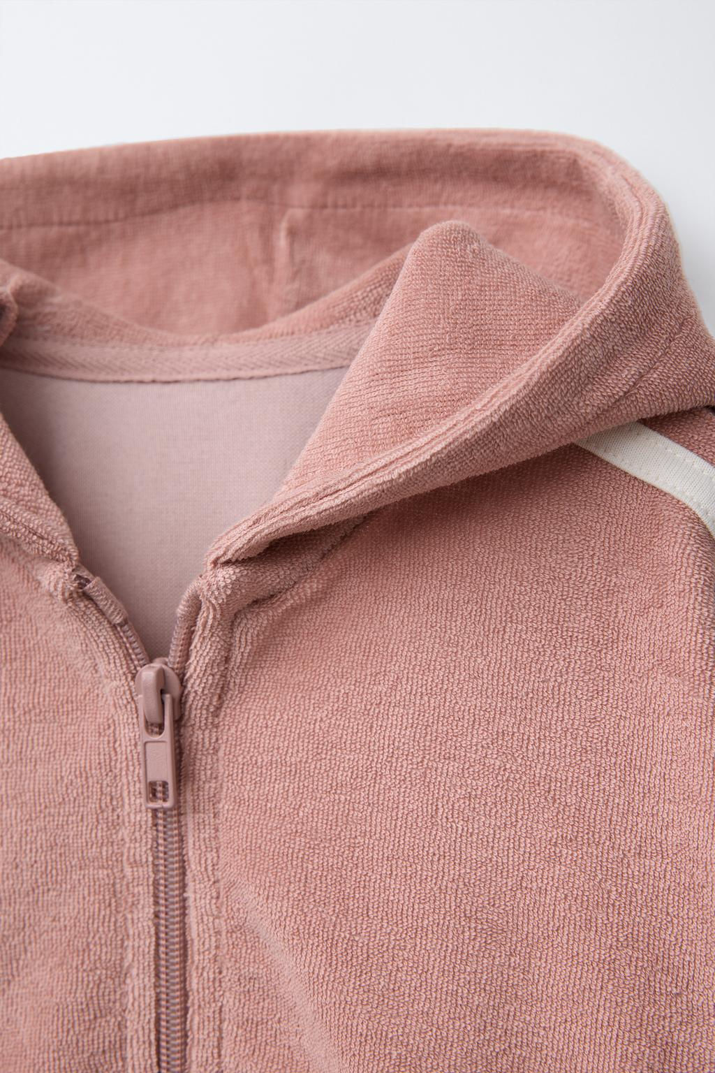 TOWELLING JACKET WITH CONTRAST PIPING - Zara фото 3