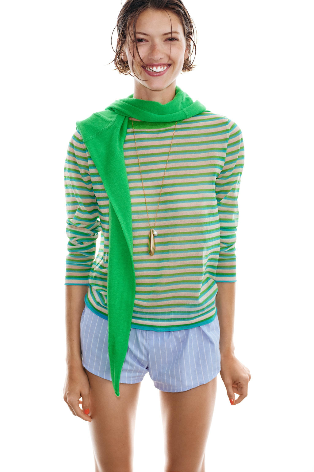 STRIPED KNIT CROPPED JACKET - Zara фото 10