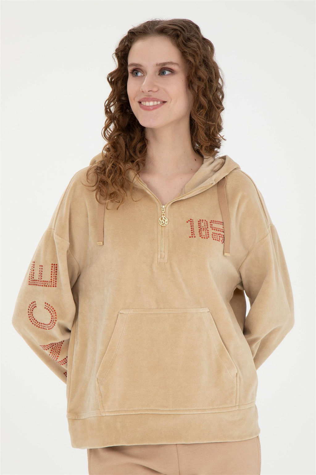 Женский свитшот песочного цвета - U.s. polo assn фото 3