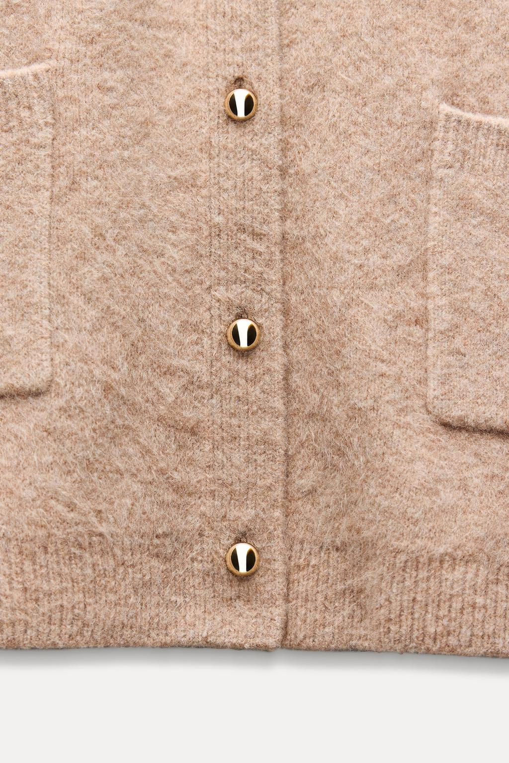 KNIT CARDIGAN WITH GOLDEN BUTTONS - Zara фото 6