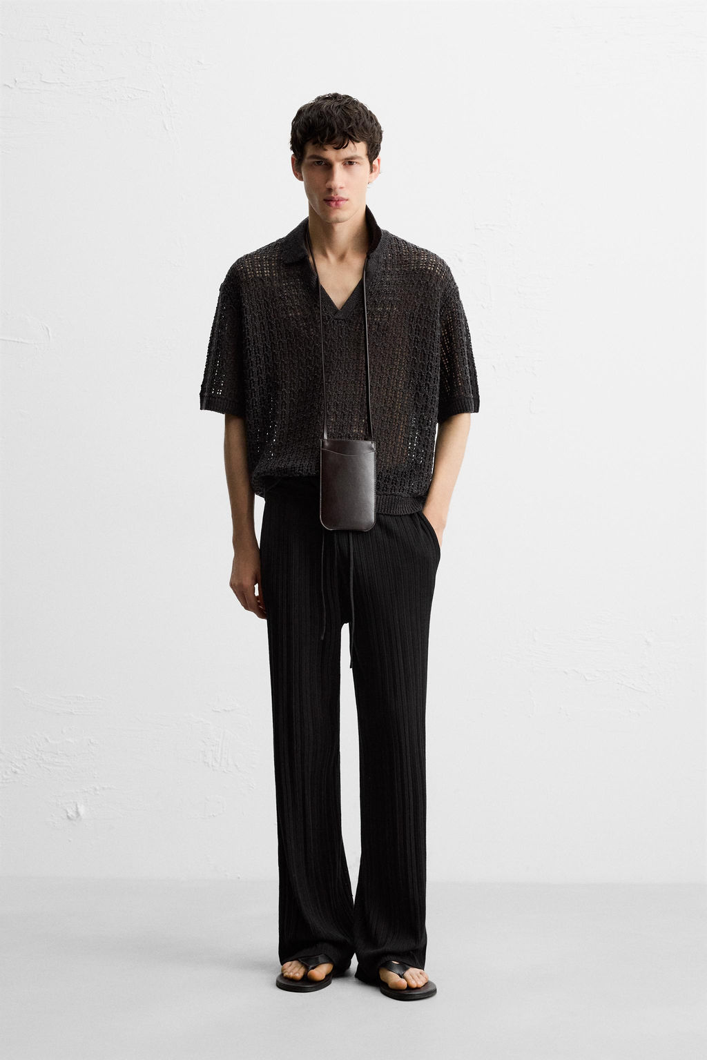 TEXTURED KNIT TROUSERS - Zara фото 10