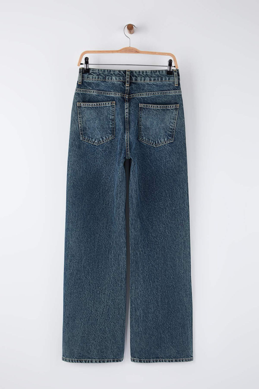 Koyu Mavi Yuksek Bel Wide Leg Palazzo Jeans TWOAW26JE00251