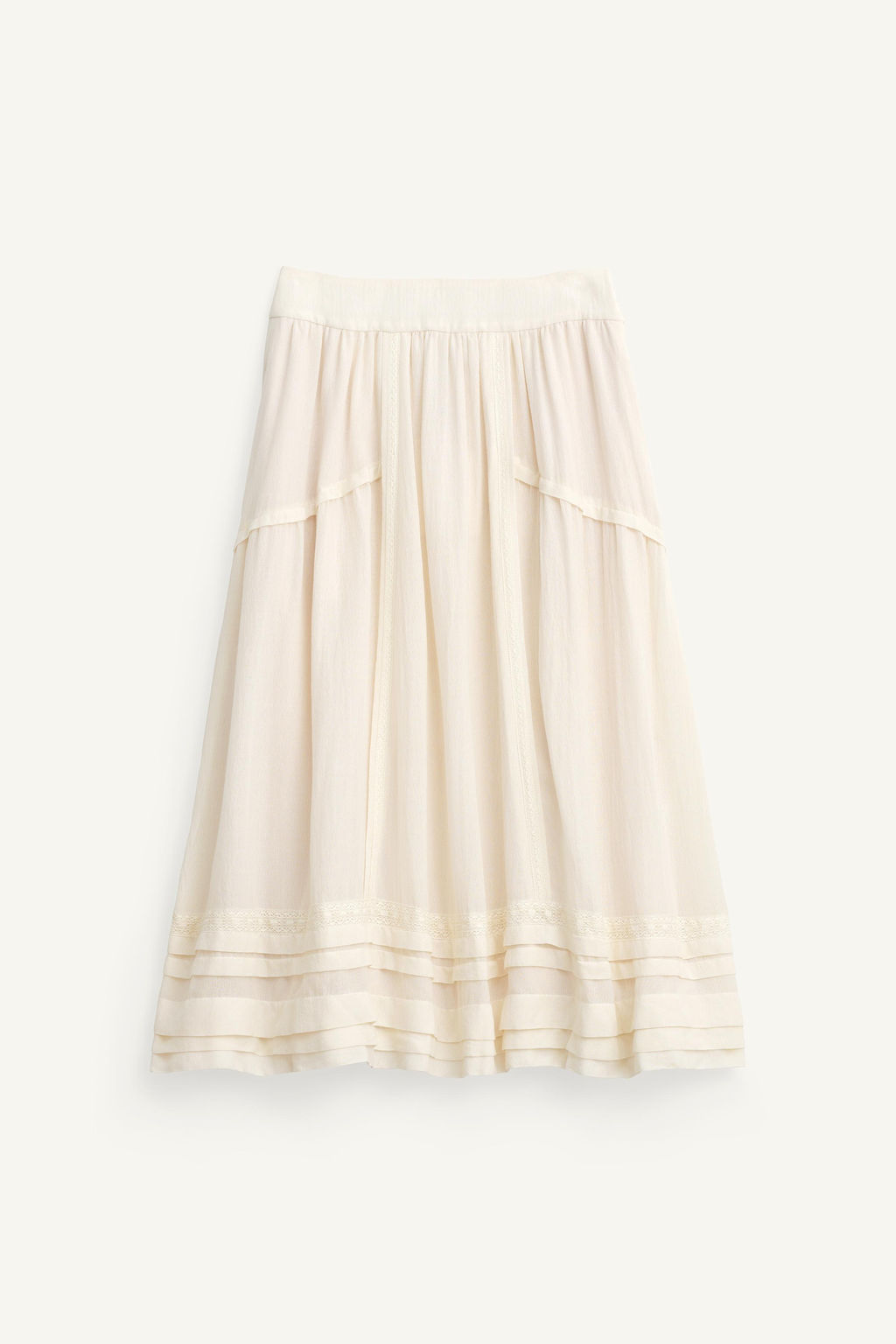 LIMITED EDITION LACE TRIM WOOL SKIRT - Zara фото 5