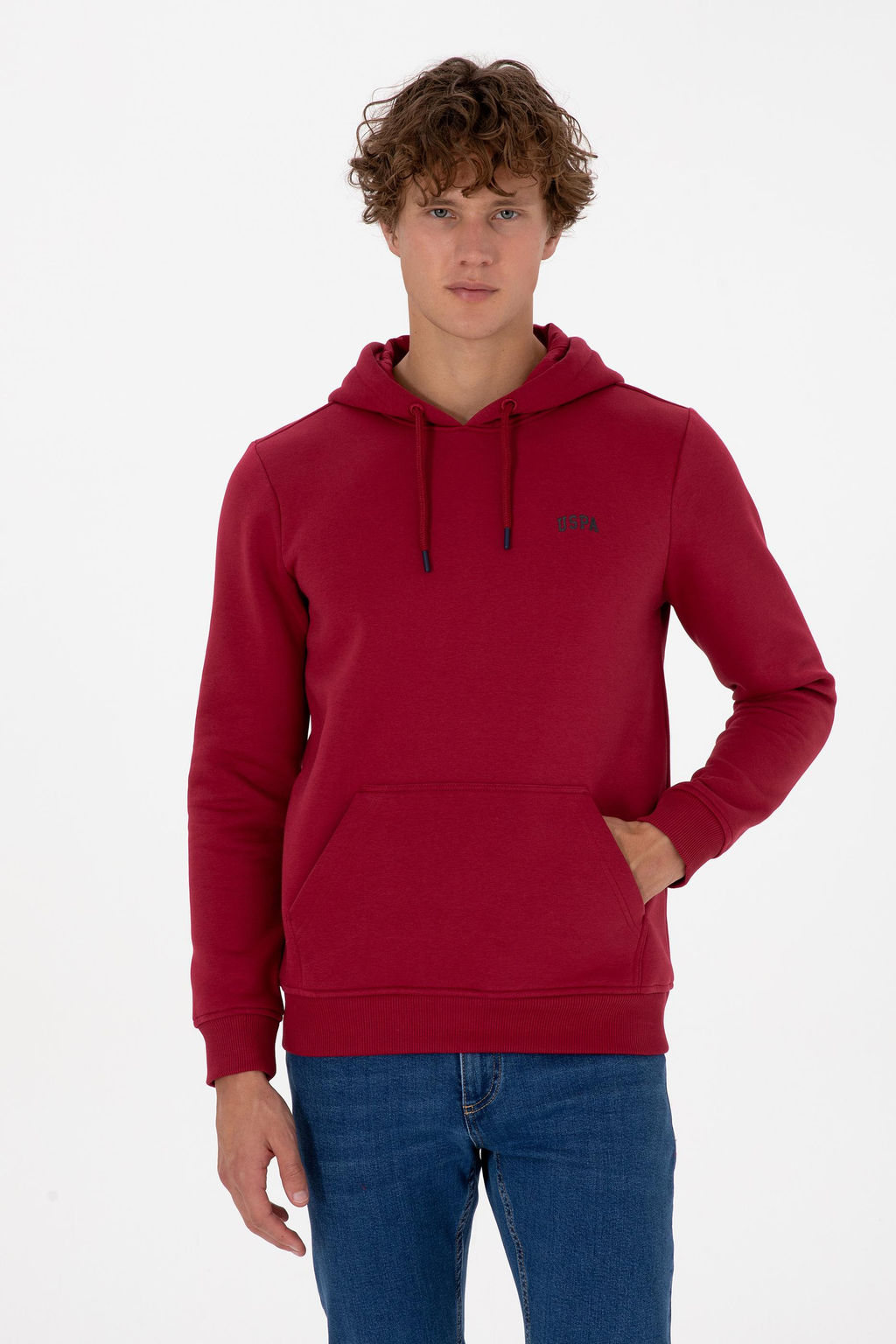 Erkek Koyu Frambuaz Basic Sweatshirt Sepette S_rpriz _ndirim