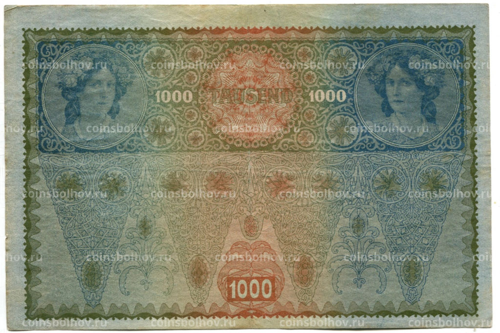 1000 крон 1902 года Австрия  надпечатка