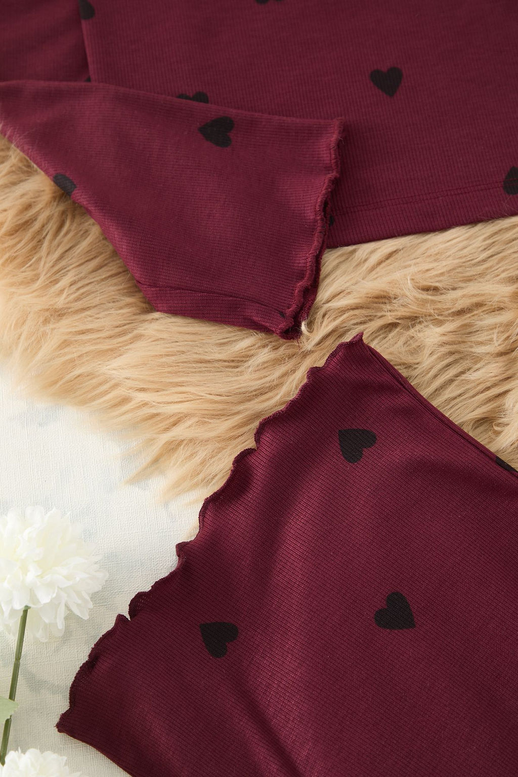 Trendyolmilla Bordo Kalpli Slogan Bask?l? Lastikli Orme Pijama Tak?m? THMAW25PT00045 фото 8