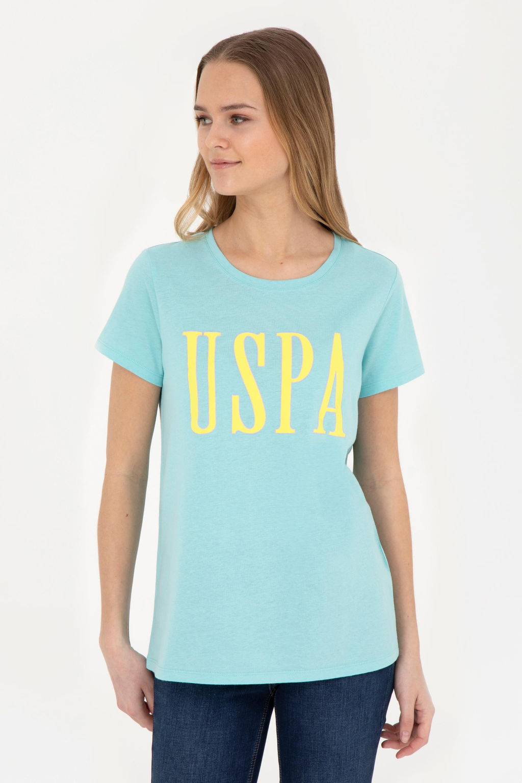 Женская мятная футболка с круглым вырезом - U.s. polo assn фото 10