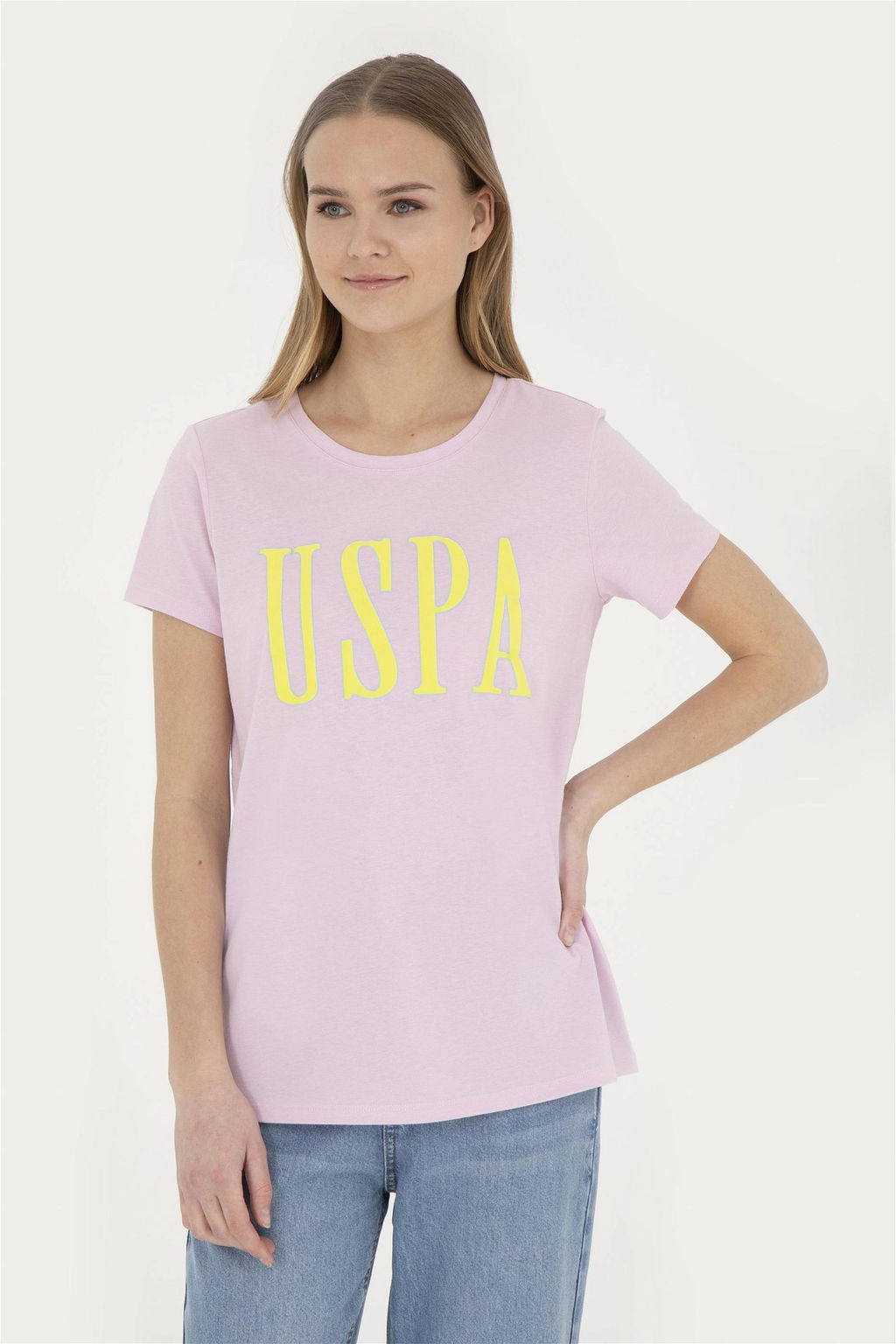 Женская розовая футболка с круглым вырезом - U.s. polo assn фото 2