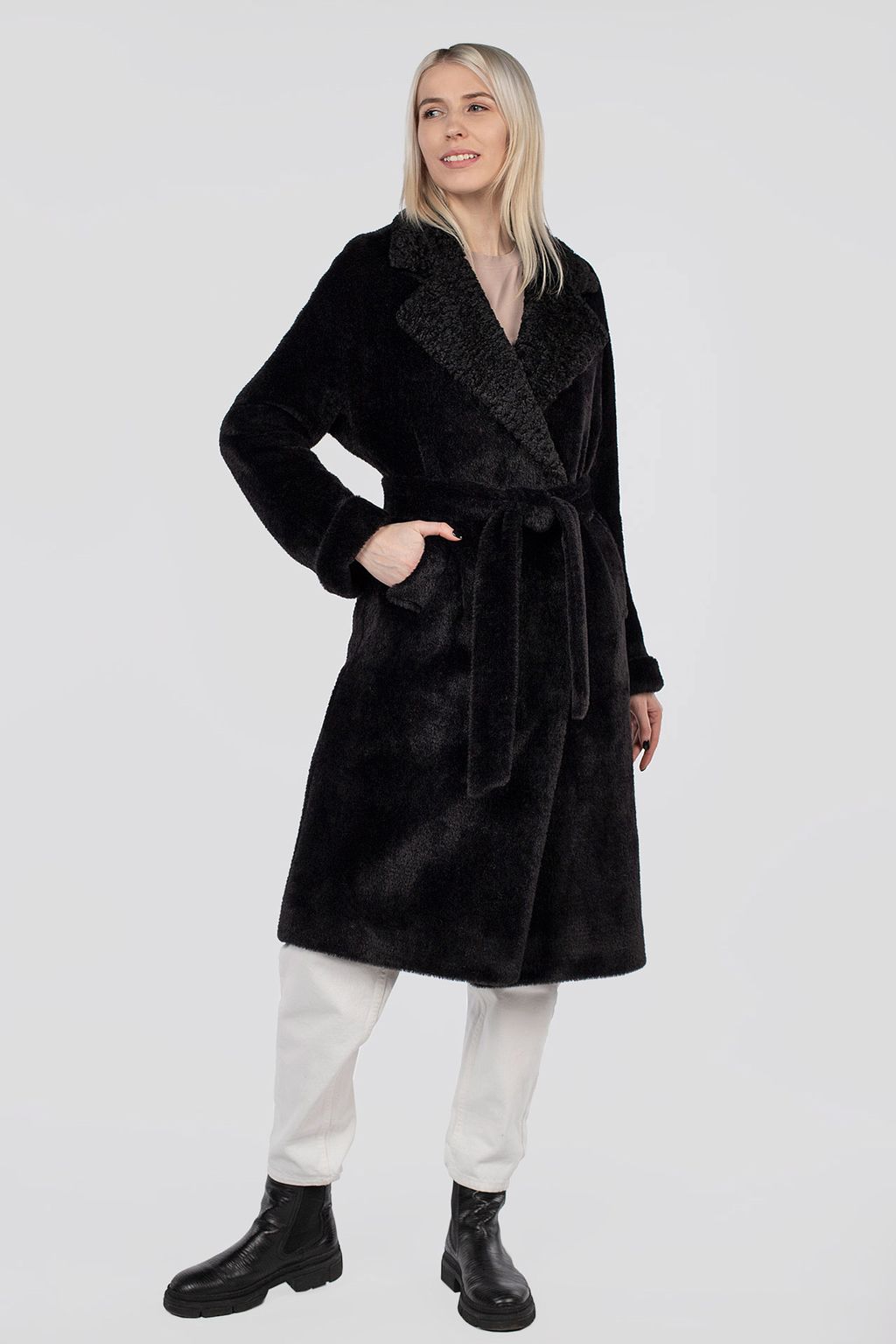 Пальто женское утепленное (пояс) - El podio фото 2