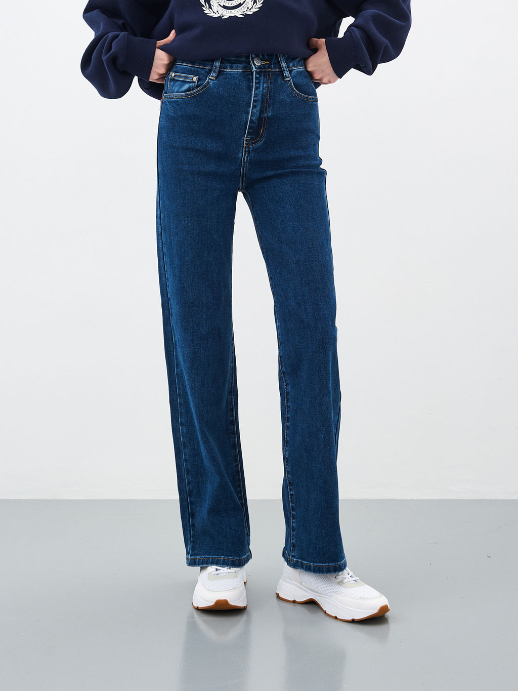 Женские джинсы широкие с высокой посадкой - Mossmore фото 66