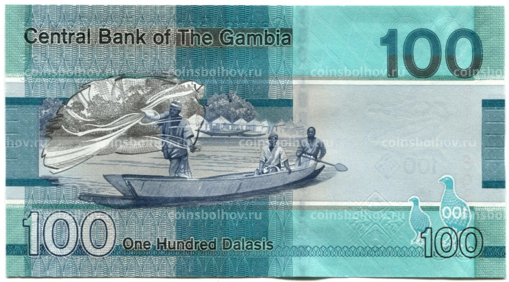 Банкнота 100 даласи 2023 года Гамбия